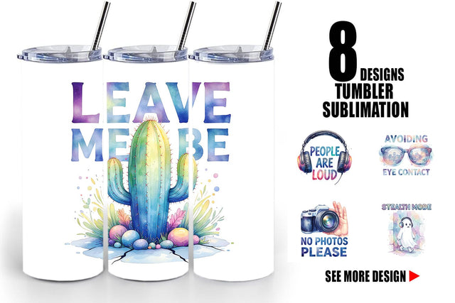 Tumbler Watercolor Sarcastic Introvert Quotes Sublimation artnoy 