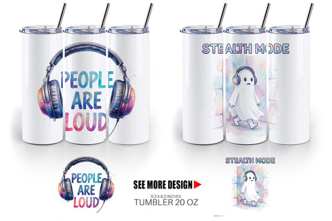 Tumbler Watercolor Sarcastic Introvert Quotes Sublimation artnoy 