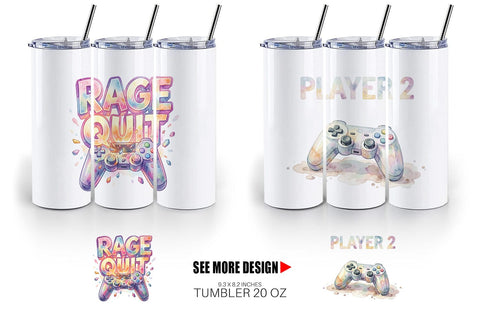 Tumbler Watercolor Sarcastic Retro Gaming Quotes Sublimation artnoy 