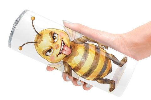 Tumbler Watercolor Sarcastic Rocker Bee Tropical Sublimation artnoy 