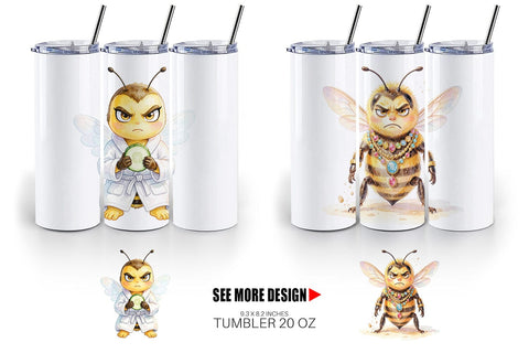 Tumbler Watercolor Sassy Queen Bee Vacation Art Sublimation artnoy 