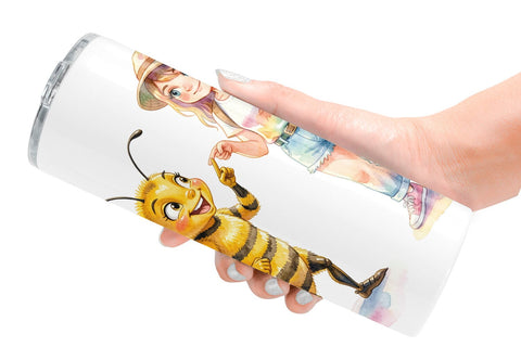 Tumbler Watercolor Sassy Queen Bee Vacation Art Sublimation artnoy 