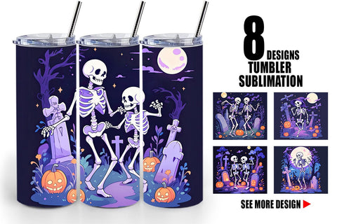 Tumbler Watercolor Skeleton Sublimation artnoy 