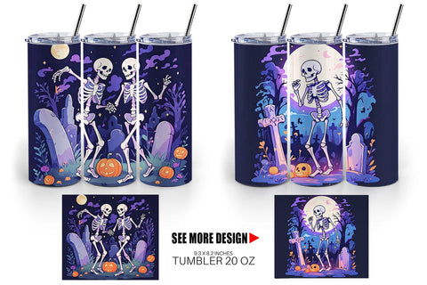 Tumbler Watercolor Skeleton Sublimation artnoy 