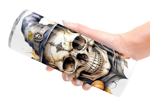Tumbler Watercolor Skull Sublimation artnoy 
