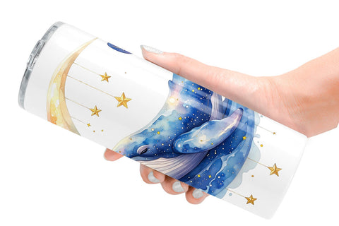 Tumbler Watercolor Sleepy Baby Ocean Animals Sublimation artnoy 