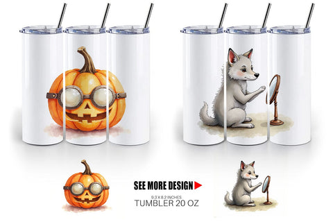 Tumbler Watercolor Spooky Self Care Sublimation artnoy 