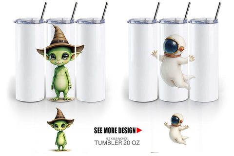 Tumbler Watercolor Spooky Space Cadets Sublimation artnoy 