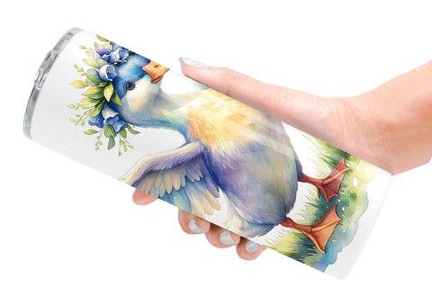 Tumbler Watercolor Spring Farmyard Flower Art Sublimation artnoy 