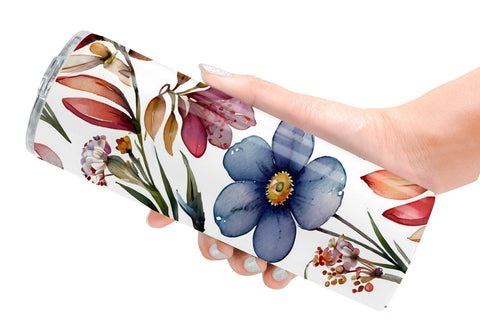 Tumbler Watercolor Spring Floral Sublimation artnoy 