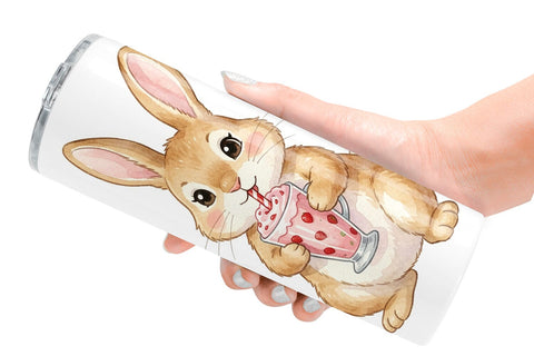 Tumbler Watercolor Sweet Candy Easter Bunny Sublimation artnoy 