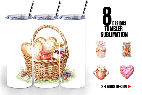 Tumbler Watercolor Sweet Easter Heart Treats Sublimation artnoy 