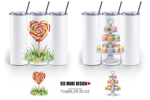 Tumbler Watercolor Sweet Easter Heart Treats Sublimation artnoy 