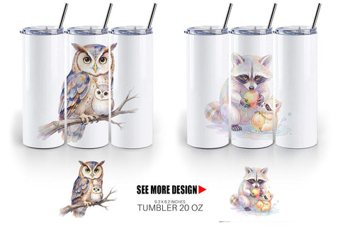 Tumbler Watercolor Sweet Forest Motherhood Sublimation artnoy 