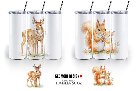 Tumbler Watercolor Sweet Forest Motherhood Sublimation artnoy 