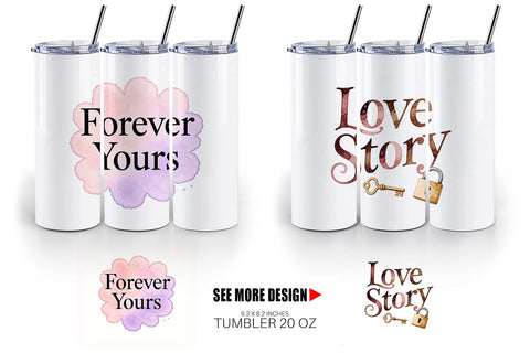 Tumbler Watercolor Sweetheart Quotes Sublimation artnoy 