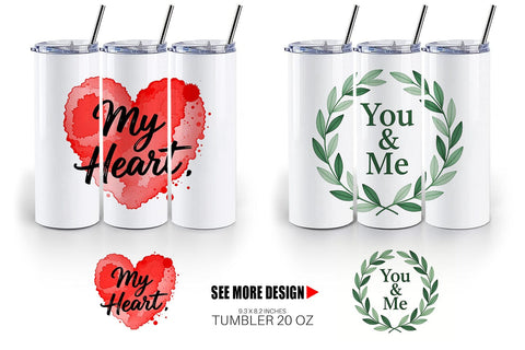 Tumbler Watercolor Sweetheart Quotes Sublimation artnoy 