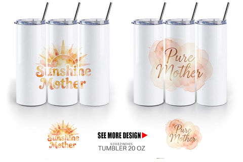 Tumbler Watercolor Terracotta Boho Abstract Mom Quotes Sublimation artnoy 