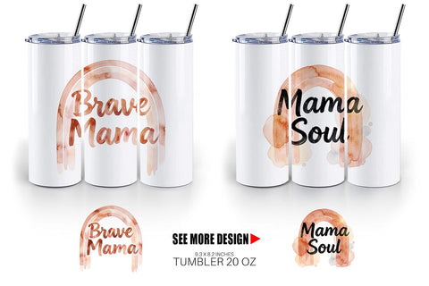 Tumbler Watercolor Terracotta Boho Abstract Mom Quotes Sublimation artnoy 