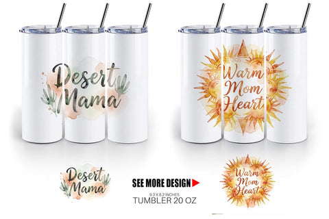 Tumbler Watercolor Terracotta Boho Abstract Mom Quotes Sublimation artnoy 
