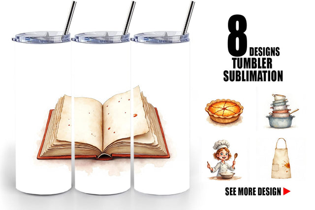 Tumbler Watercolor Thanksgiving Kitchen Chaos Sublimation artnoy 