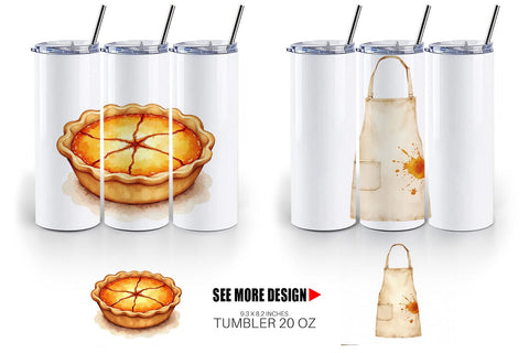 Tumbler Watercolor Thanksgiving Kitchen Chaos Sublimation artnoy 