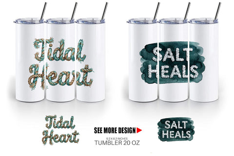 Tumbler Watercolor Tidal Fluid Blue Affirmations Sublimation artnoy 