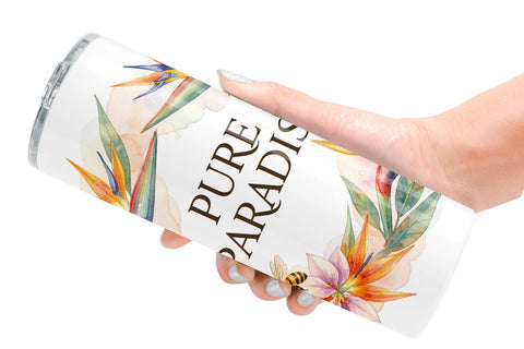 Tumbler Watercolor Tropical Aloha Bee Quotes Sublimation artnoy 