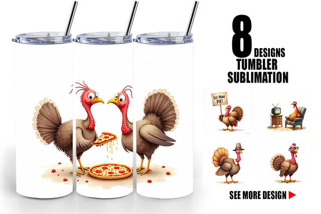 Tumbler Watercolor Turkey Day Off Sublimation artnoy 