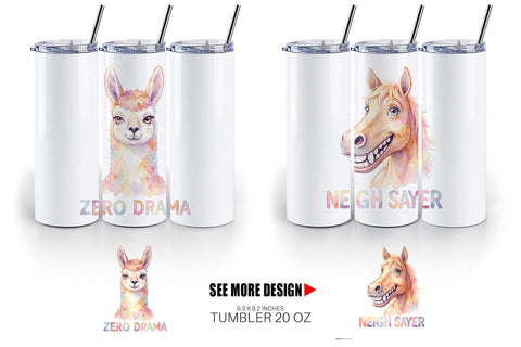Tumbler Watercolor Wacky Barnyard Animal Quotes Sublimation artnoy 