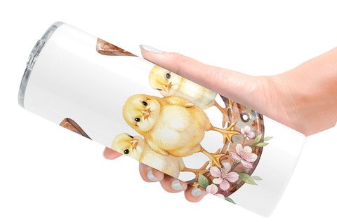 Tumbler Watercolor Western Chick And Duckling Art Sublimation artnoy 