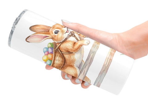 Tumbler Watercolor Western Cowboy Bunny Easter Sublimation artnoy 