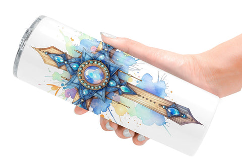 Tumbler Watercolor Western Cross Sublimation artnoy 