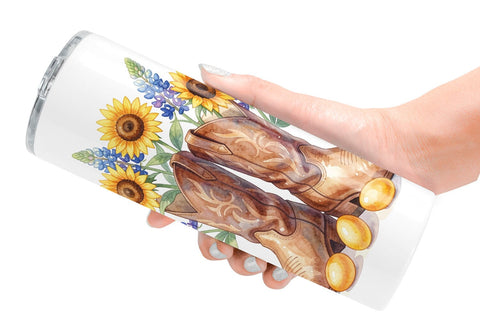 Tumbler Watercolor Western Easter Cowboy Boots Sublimation artnoy 