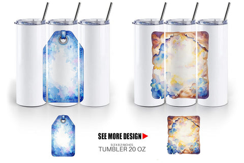 Tumbler Watercolor Western Frame Sublimation artnoy 