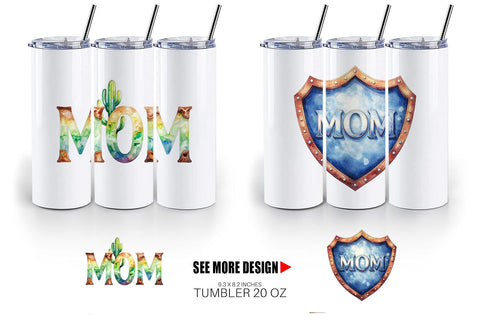 Tumbler Watercolor Western Mom Sublimation artnoy 