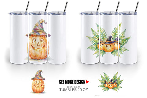 Tumbler Watercolor Whimsical Woodland Witch Hat Sublimation artnoy 