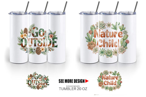 Tumbler Watercolor Wildflower Boho Growth Quote Sublimation artnoy 