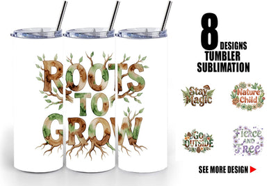Tumbler Watercolor Wildflower Boho Growth Quote Sublimation artnoy 