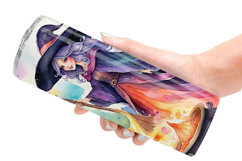 Tumbler Watercolor Witch Sublimation artnoy 