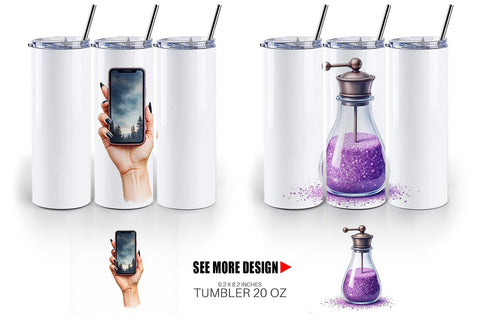 Tumbler Watercolor Witchy Coffee Shop Sublimation artnoy 