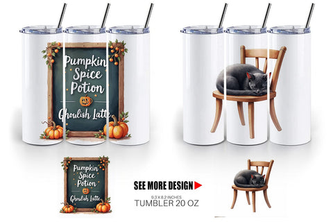 Tumbler Watercolor Witchy Coffee Shop Sublimation artnoy 