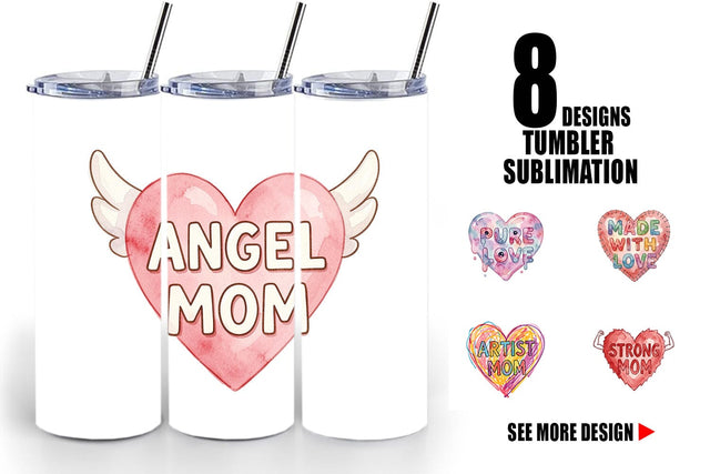 Tumbler Watercolor Wonky Imperfect Heart Art Quotes Sublimation artnoy 