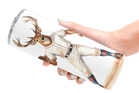 Tumbler Watercolor Woodland Animal Baseball Sublimation artnoy 
