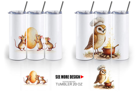 Tumbler Watercolor Woodland Friendsgiving Sublimation artnoy 