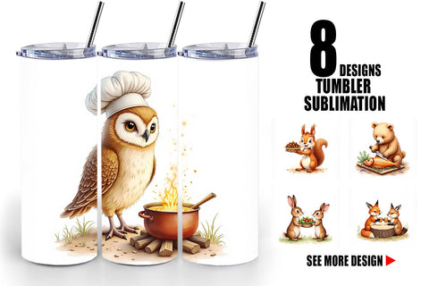 Tumbler Watercolor Woodland Friendsgiving Sublimation artnoy 