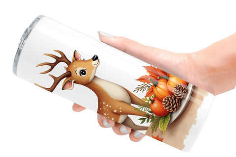 Tumbler Watercolor Woodland Friendsgiving Sublimation artnoy 