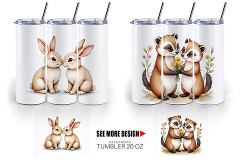 Tumbler Watercolor Woodland Romance Sublimation artnoy 