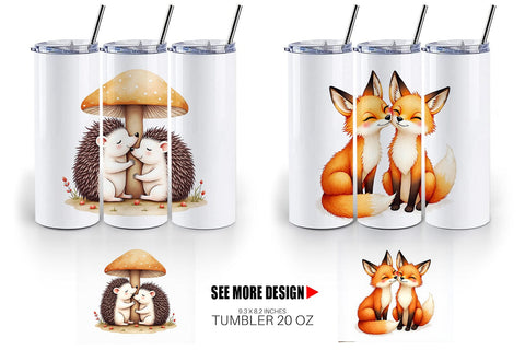 Tumbler Watercolor Woodland Romance Sublimation artnoy 