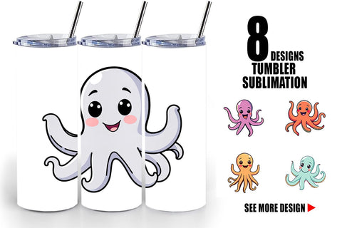 Tumbler Waving Octopus Sublimation artnoy 